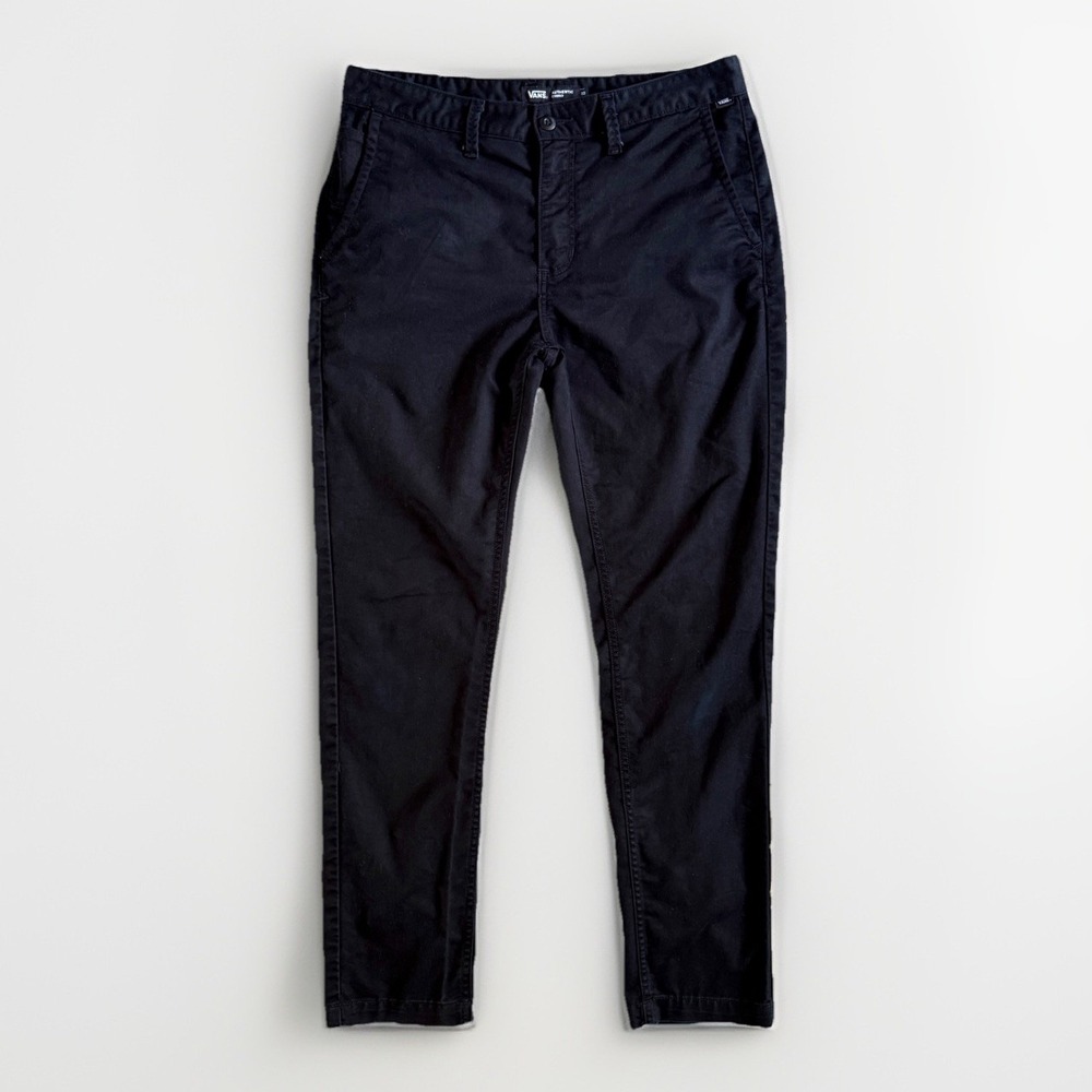 Vans Slim Fit Authentic Chino Pants Mens 32 (34x31) Black Straight Cotton Twill